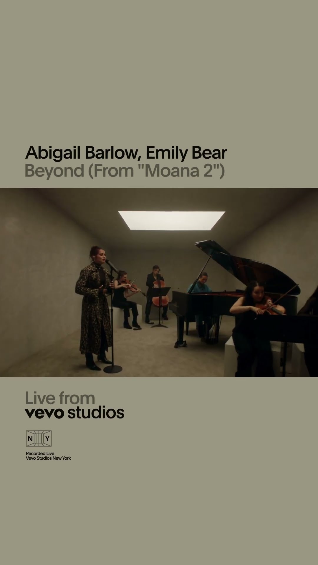 Abigail Barlow, Emily Bear - Beyond (Moana 2) | Live from Vevo Studios