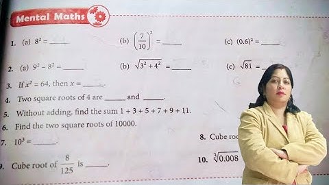 Mental Maths Q (6,7,8,9) Square and square root cube root class 8 |By komal Gupta 