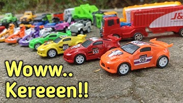 Looking for toys, Unboxing, trucks, jeeps, tayos, race cars, dump trucks, oil trucks, karts, cool