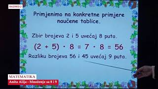 B2824   Matematika   Množenje sa 8 i 9   Anita Alija