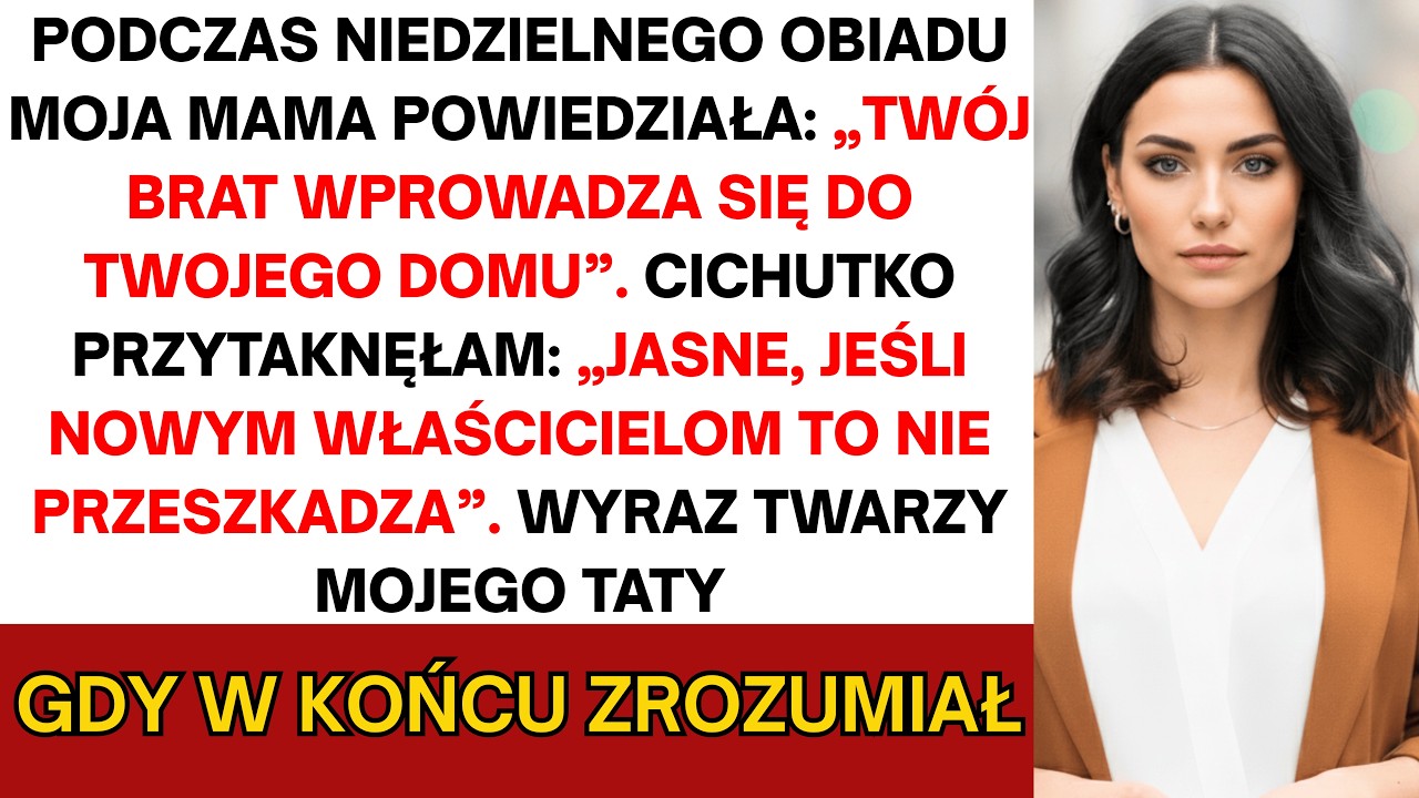 „Sprzedałaś swój dom?!” – wrzasnęła moja matka na niedzielnym obiedzie, a jej widelec zadrżał nad talerzem. Kilka minut wcześniej rodzina ogłosiła, że mój dorosły, bezrobotny brat wprowadza się do...