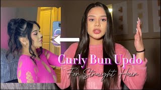 How to do a curly bun updo hairstyle ( really easy )