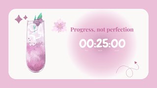 Pomodoro Study Timer 25/5 | Purple Gin Fizz | Lofi Study Music &amp; Calm Focus | Make by Pomodoro Latte