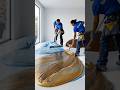 Quarto Epóxi Azul, Marrom e Dourado Surreal 🤯✨ | Surreal Blue Brown Gold Epoxy Room #shorts #epoxy