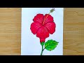 Hibiscus flower drawing how to draw hibiscus flower easy hibiscus flower drawing