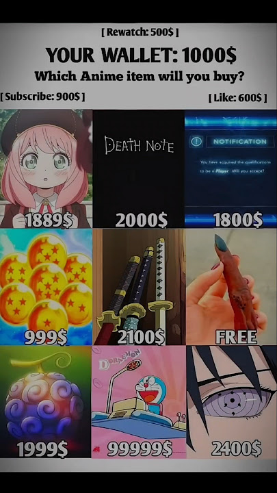 What would you buy? #shorts #anime #onepiece #sasuke #naruto #viral #sukuna #doraemon #deathnote