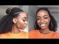 EASY 4C NATURAL HAIR STYLE - FLAT TWIST AND KINKY CLIP IN