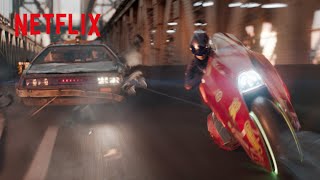 夢のコラボ - 金田バイクとデロリアンのデッドヒート | レディ・プレイヤー１ | Netflix Japan