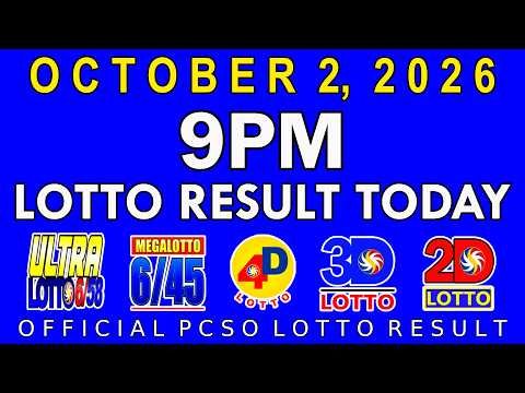 9pm Lotto Result Today October 2 2026 PCSO