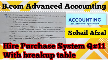 Hire Purchase System | Advanced Accounting | B.Com 2nd Year | Full Concept Q#11 Sohail Afzal Book