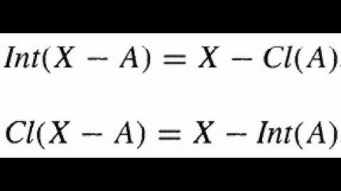 Int(X \ A) = X \ Cl(A) & Cl(X \ A)= X \ Int(A)