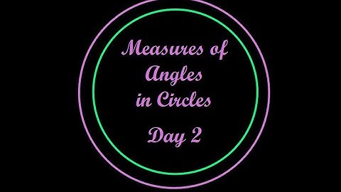 U6C15 Measures of Angles in Circles Day 2