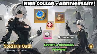 CoA Nier Collab & Anniversary Events! 🎉 Outfit Gacha, Freebies, Power Surge | Crystal of Atlan
