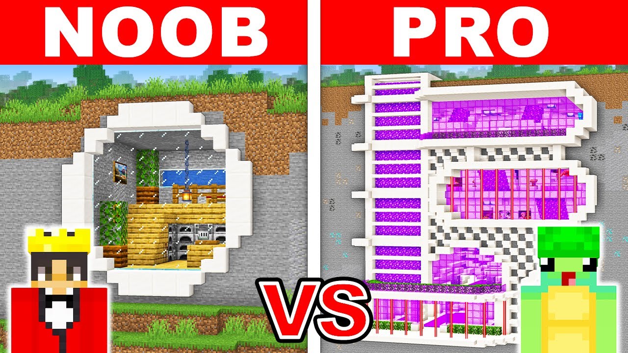 NOOB vs PRO: MOUNTAIN CLIFF HOUSE Build Challenge in Minecraft - YouTube
