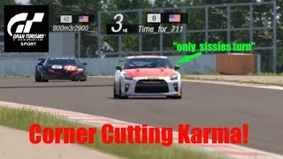 GT Sport with Boomer2 : Corner Cutter Gets Karma!