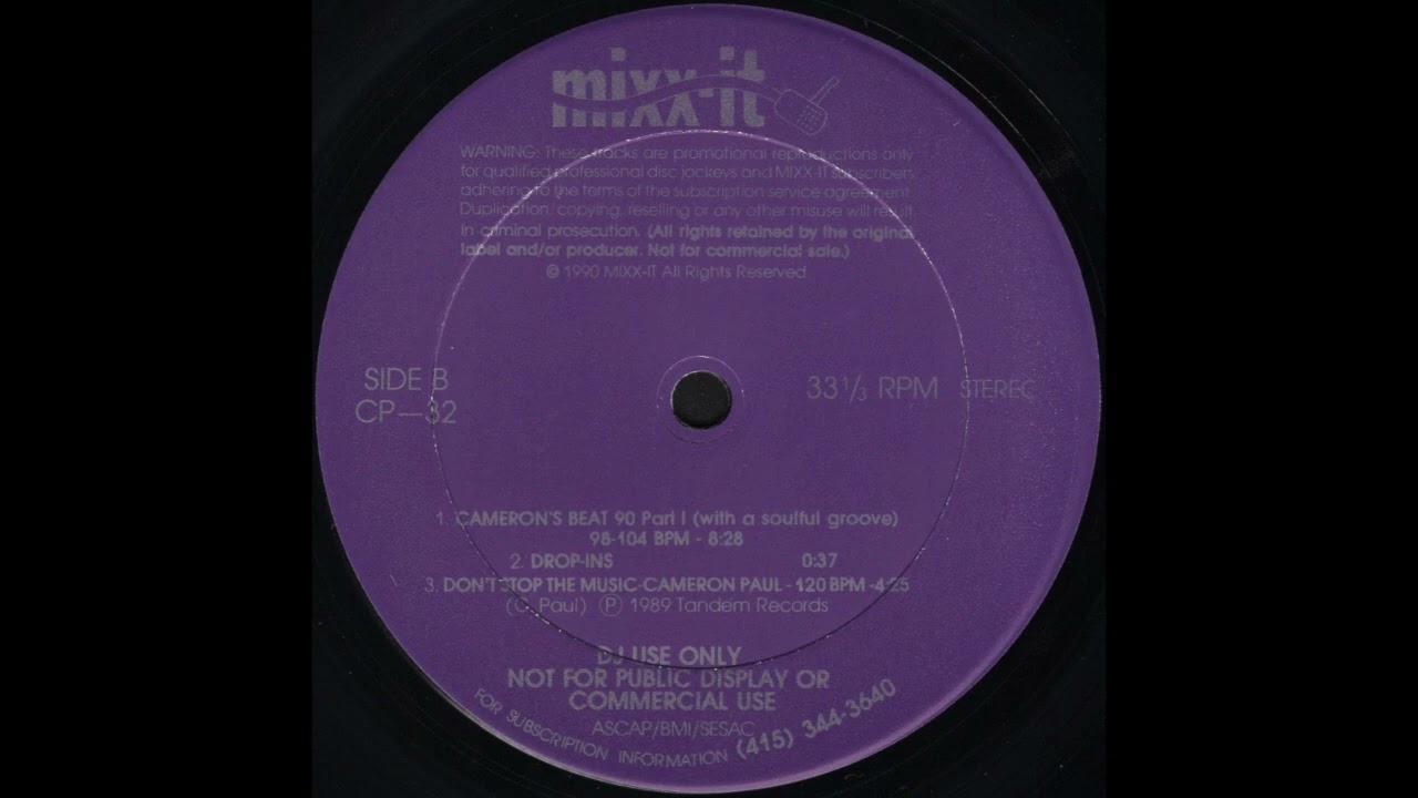 Cameron Paul / Beats & Pieces ☆希少レア盤☆ MIXX-IT 32: CAMERON'S BEAT '90 Pt. 1 With A Soulful Groove