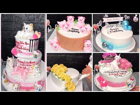 #136 trang trí bánh kem | Make birthday cake | Dieulinhcake