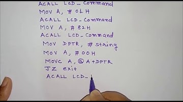 Lecture 26: 8051 Assembly language program to interface LCD | LCD Programming