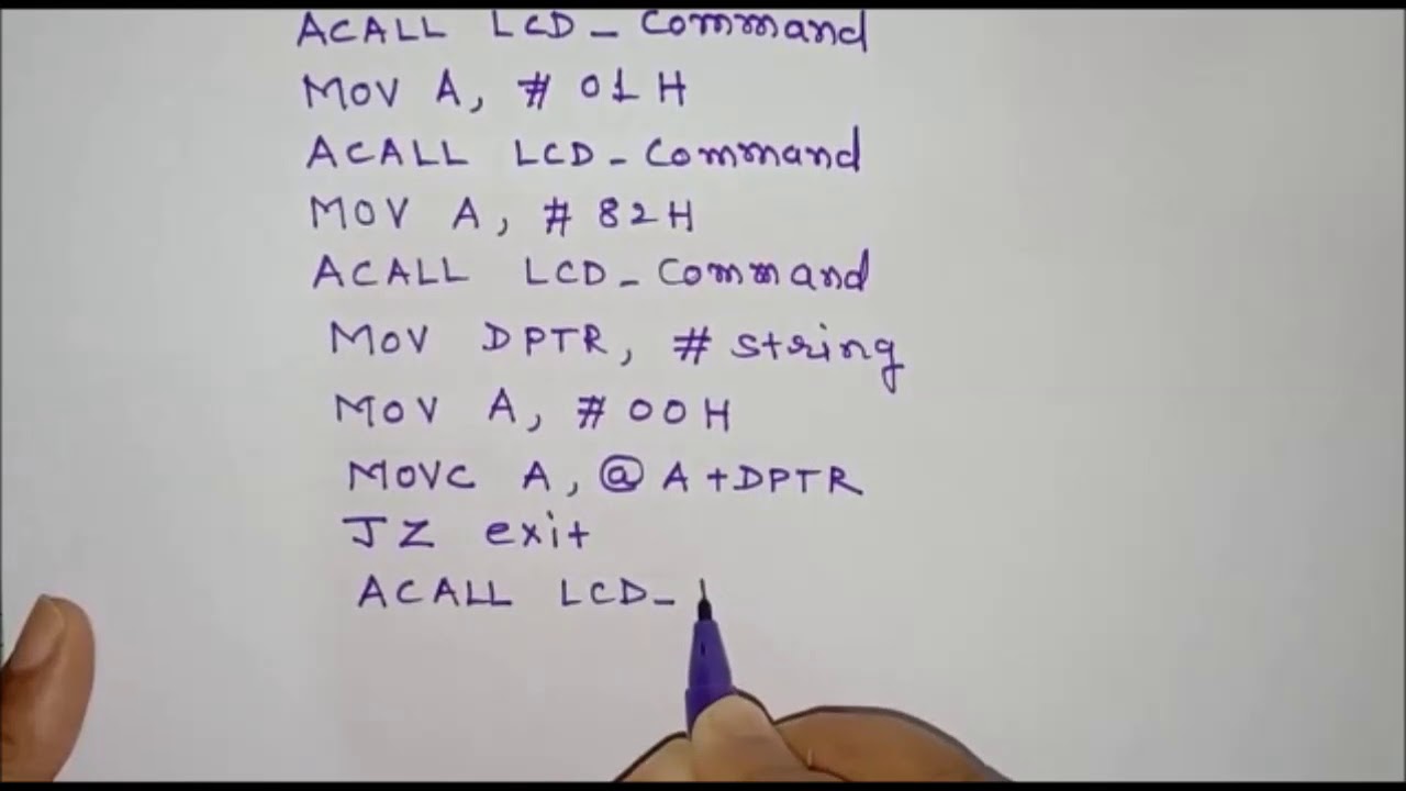 Lecture 24: 24 Assembly language program to interface LCD  LCD  Programming