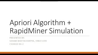 Apriori Algorithm | RapidMiner | 19BCE1199