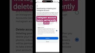 How to Delete Instagram account Permanently #shortvideo #trendingshorts