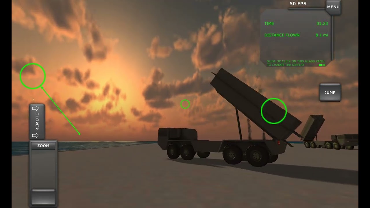 Turbopop flight sim evading missles