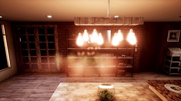 Unreal Engine 4 - Vintage Kitchen (Night Scene) (Cinematic)