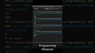Even Odd Program in Python
