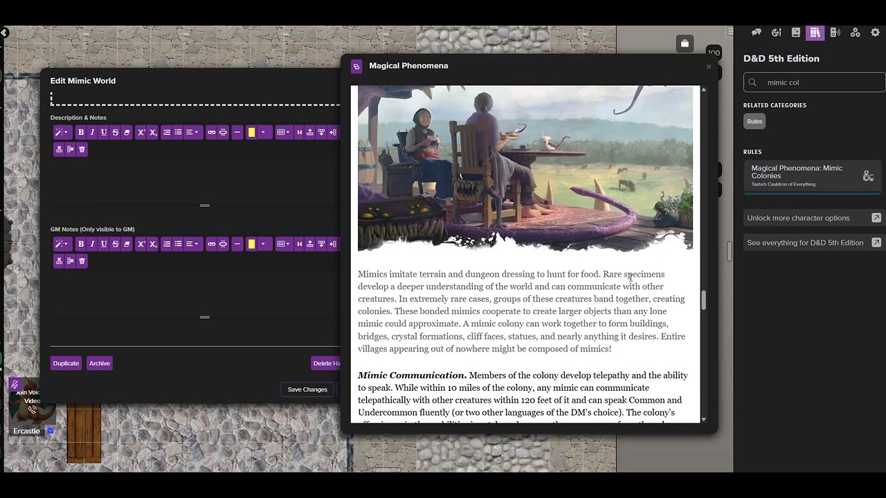 Mimics? Mimics | Worldbuilding the Virtual Isle
