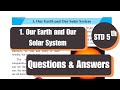 5th Std - Evs 1 - Chapter 1 Our earth and our solar system question answers maharashtra