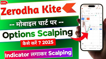 Zerodha Mobile Chart Option Scalping with Indicator | SL Trailing on Chart Live Demo | Zerodha 2025