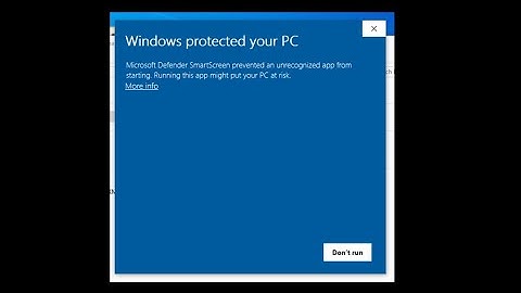 windows protected your pc | microsoft defender smartscreen preventrd an uncrognised app from staring