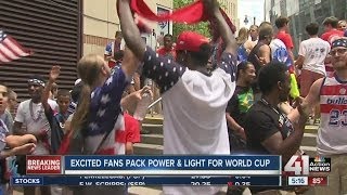 Excited fans pack Power & Light for World Cup