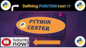 Defining Function Part 1| Python Center | PC | Python Programming