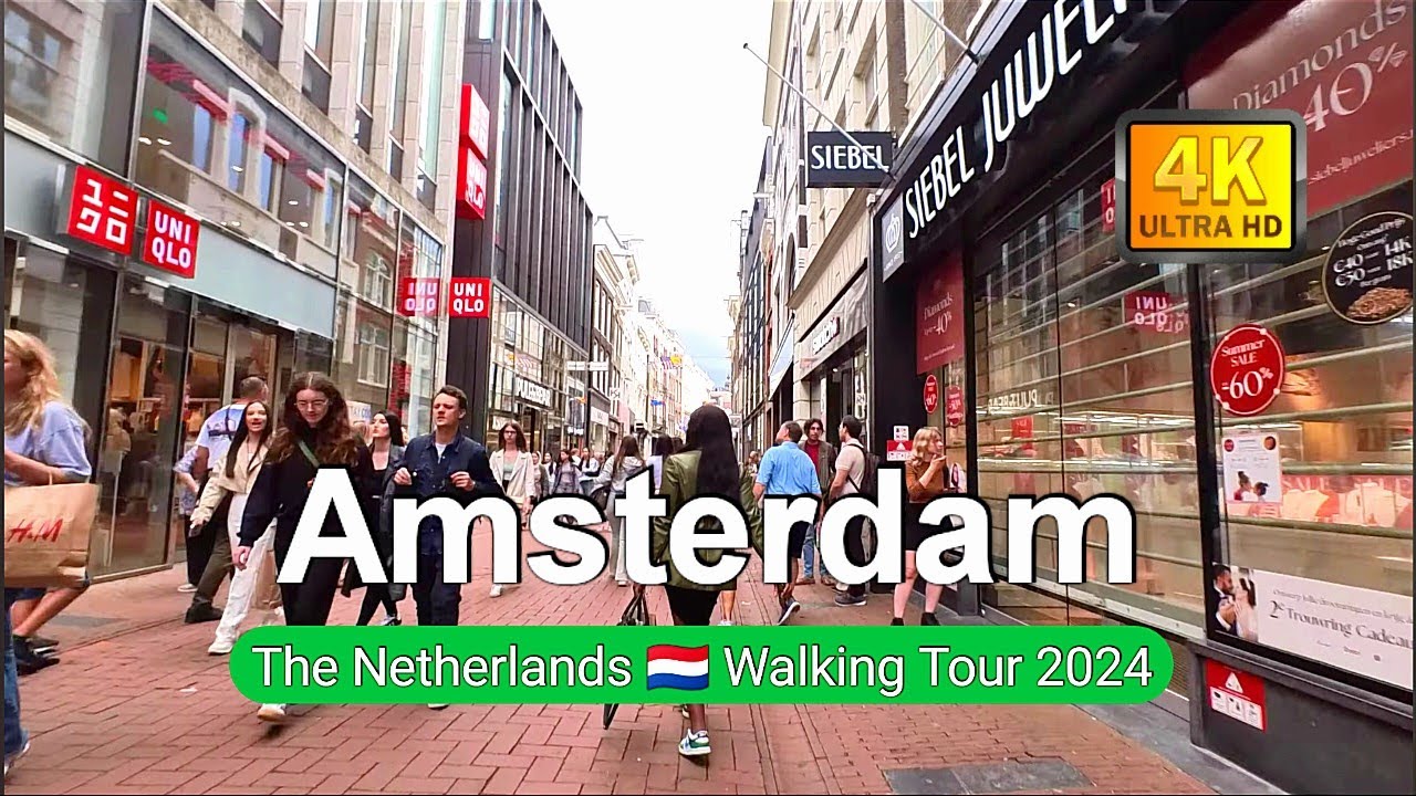 Amsterdam 🇳🇱 The Netherlands 2024 Shopping Street City Centre Walking Tour Dam Square Royale Palace