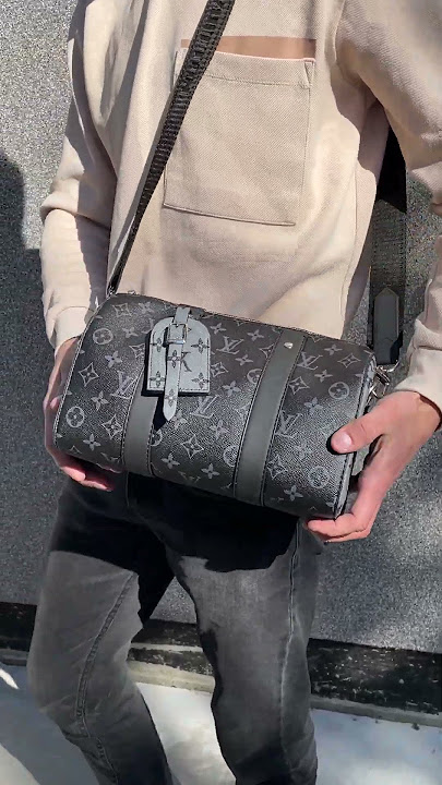 Louis Vuitton Black Monogram City Keepall XS Grey Leather Cloth