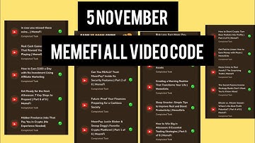 Today Memefi Video Code | Memefi Code Today 5 November | Memefi All Video Code 5 november