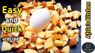 A home made breakfast dish of one egg, one potato | Quick And Delicious Healthy Food Recipes |