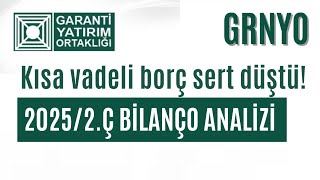 Garanti̇ Yatirim Ortakliği Grnyo Kısa Vadeli Borç Sert Düştü