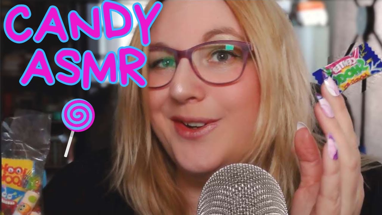Candy eating ASMR 🍭 whispers, crinkles and mouth sounds🍬