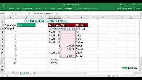 Tạo ô tìm kiếm Search Box cho Excel