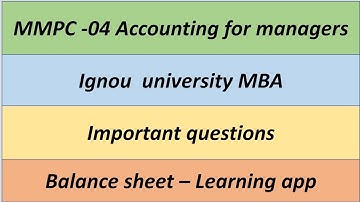 ignou MBA(MMPC -004 Accounting for managers) malayalam