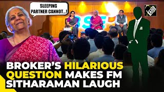 When FM Sitharaman broke into laughter as she faced ‘sleeping partner’ googly by a broker
