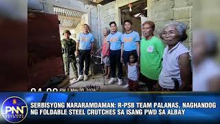 SERBISYONG NARARAMDAMAN: R-PSB TEAM PALANAS, NAGHANDOG NG FOLDABLE STEEL CRUTCHES SA ISANG PWD SA