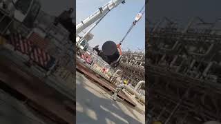 Heat Exchanger tube bundle and Bundle Puller is being shifting by Crane l Tube Bundle Puller Machine