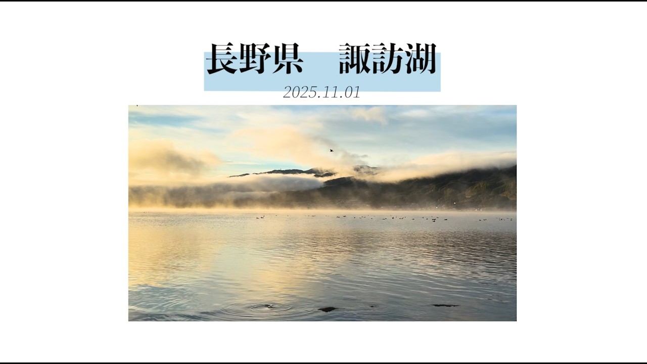 長野県の湖で朝霧を崇む。BGM無し