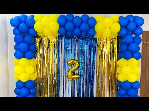 Blue Yellow Combination Balloon Arch Decoration For Boy Birthday Party At Home You - Yellow Decoration Ideas
