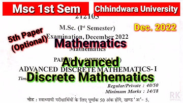 MSc(Maths)  1st Sem | advanced discrete mathematics |  2022 paper | important question PYQ paper