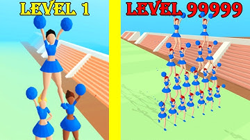 Level 1 VS Level 99999 - Cheerleader Run 3D !