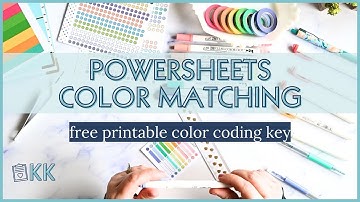PowerSheets Free Printable Color Coding Key Matching Dot Markers Stickers and Highlighters Swatching